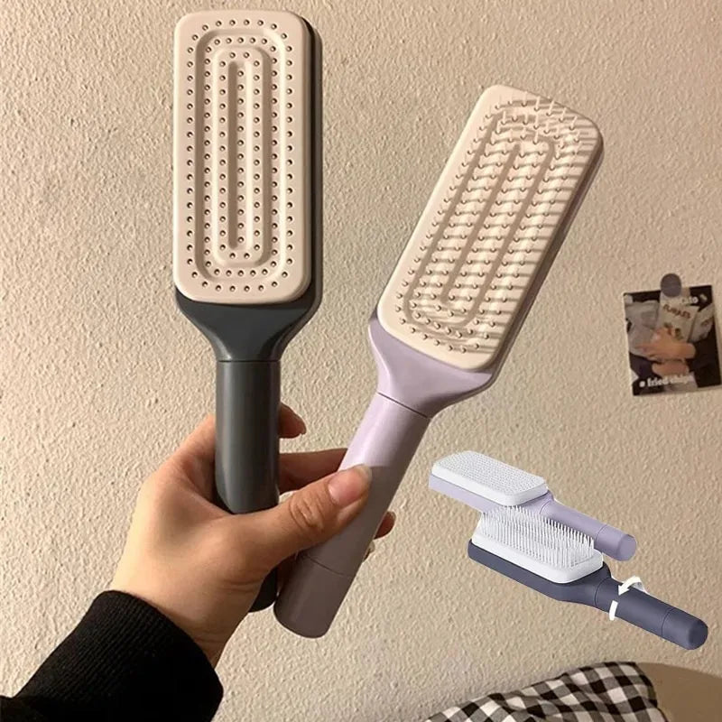 Rotatable Self Cleaning Hair Brush 