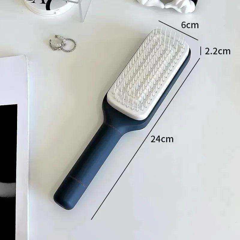 Rotatable Self Cleaning Hair Brush 