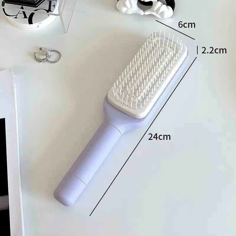 Rotatable Self Cleaning Hair Brush 